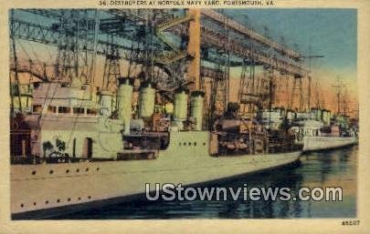 Destroyers At Norfolk Navy Yard - Portsmouth, Virginia