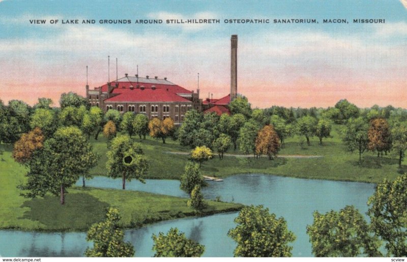 MACON, Missouri, 1949; Lake & Grounds around Still-Hildreth Osteopathic Sanat...