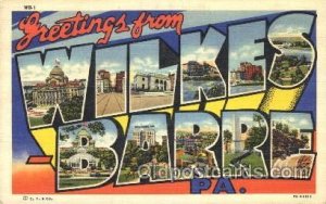 Wilkes Barre, Pa, USA Large Letter Town 1941 postal used 1941