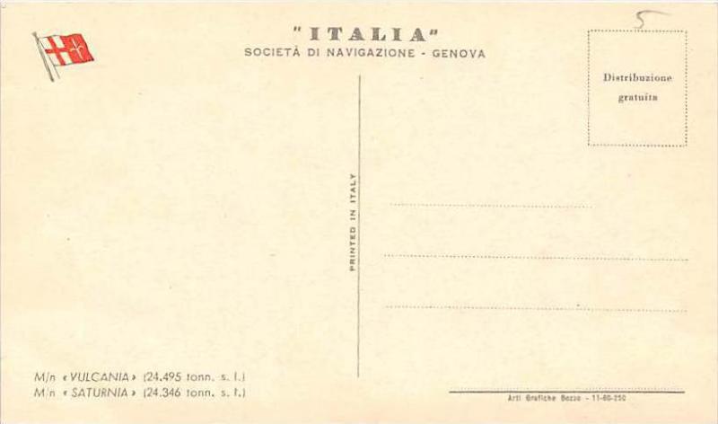 M/N  Vulcania   Societa Di Navigazione  Italia