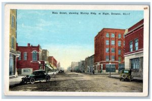 Streator Illinois IL Postcard Main Street Showing Murray Building Right c1920