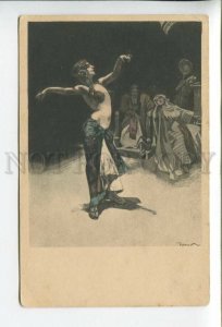 431788 Art Nouveau REZNICEK Harem BELLY DANCER Vintage Simplicissimus postcard