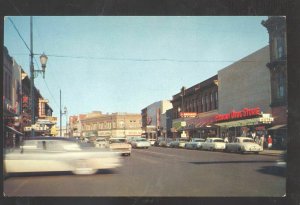 WALLA WALLA WASHINGTON DOWNTOWN STREET SCENE 1950's CARS OLD POSTCARD