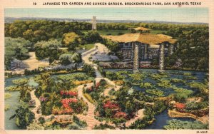 Vintage Postcard 1939 Japanese Tea Garden Breckenridge Park San Antonio Texas TX