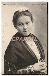 Postcard Old Rennes Costumes Girl wearing the Catiolle Folklore Costume Cap