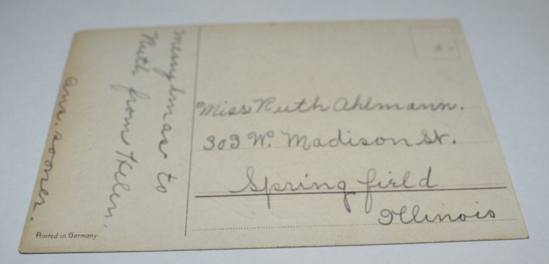 Christmas Wishes Angels Bell Postcard EAS Printed in Germany