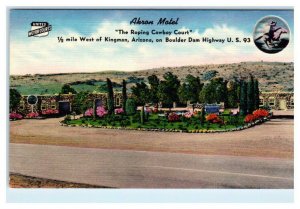 KINGMAN, Arizona AZ ~ Roadside AKRON MOTEL c1940s Linen - Mohave County Postcard 