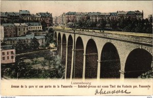 CPA LUXEMBOURG Avenue de la gare une partie de la Passerelle LUXEMBURG (803646)