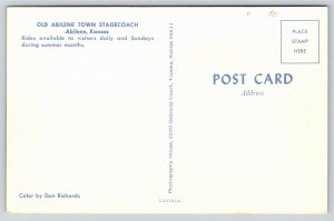 Abilene Kansas~Old Abilene Town Stagecoach~Vintage Postcard