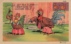 Curt Teich Get This Clear I Don't Need No Outside Help C-161 Linen Postcard