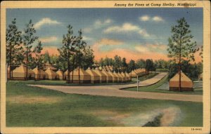 WWII Camp Shelby Mississippi MS Among the Pines Linen Vintage Postcard
