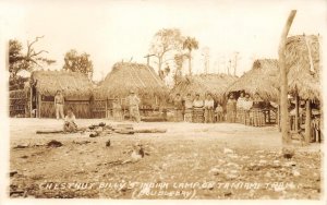 RPPC Chestnut Billy's Indian Camp Tamiami Trail Native Americana c1930s Postcard