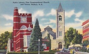 Public Library First Congregational Church And Tavern Nashua New Hampshire