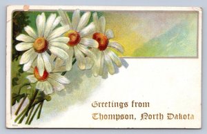 J94/ Thompson North Dakota Postcard c1910 Greetings from Thompson ND 353