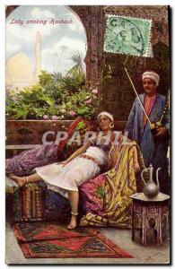 Postcard Old Lady Fantasy Orientalism tuxedo Hashash