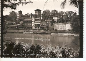 Postal 035663 : Torino. The River Po - The middle - age Castle