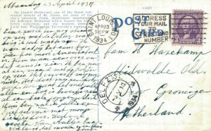 USA Lindell Boulevard St. Louis Missouri Linen Postcard 07.69