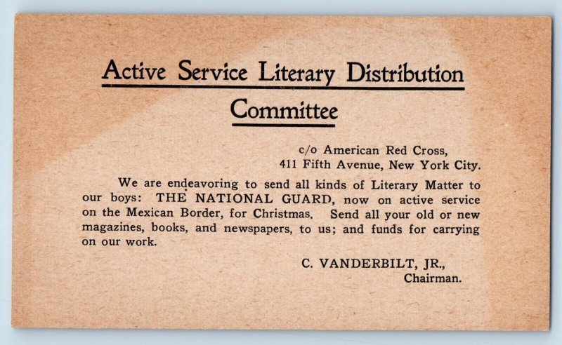 Mexico Postcard War Active Service Literary Distribution Committee c1910's