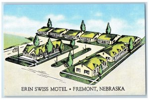 c1960's Aerial View Of Erin Swiss Motel Fremont Nebraska NE Unposted Postcard