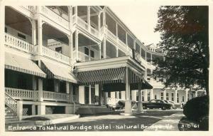 Autos Entrance Natural Bridge Hotel 1940s RPPC real photo postcard 11033