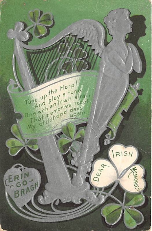 Dear Irish Memories St. Patrick's Day 1910 crease left top corner