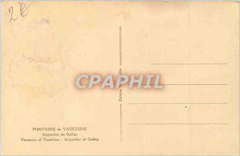 Old Postcard Fontaine de Vaucluse Aqueduct Gallas