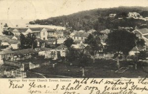 PC JAMAICA, MONTEGO BAY FROM CHURCH TOWER, Vintage Postcard (b39993)