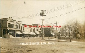 OH, Lodi, Ohio, RPPC, Public Square, Business Section, 1911 PM, Photo