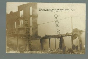 Kalamazoo MICHIGAN RPPC 1909 FIRE Ruins DISASTER Burdick House HOTEL