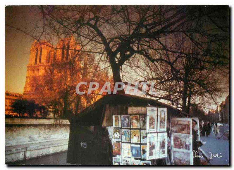 Postcard Modern Lights and Scenes of Paris Bookstall of the River Seine