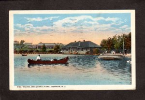 NJ Boat House Canoe Boats Weequahic Park Newark New Jersey Postcard 1916