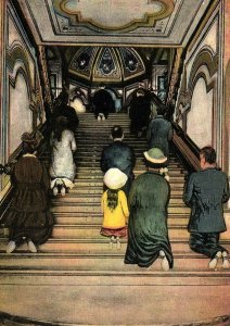 c1930 STE ANNE DE BEAUPRE SCALA SANTA HOLY STAIRS RELIGIOUS POSTCARD 43-89