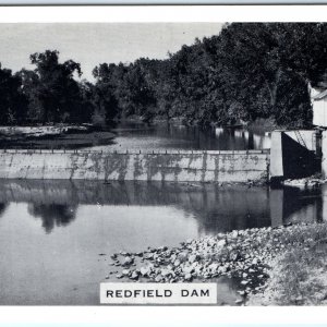 c1960 Redfield, IA Dam Middle Raccoon River Kaeser Blair B&W Photo Print PC A144