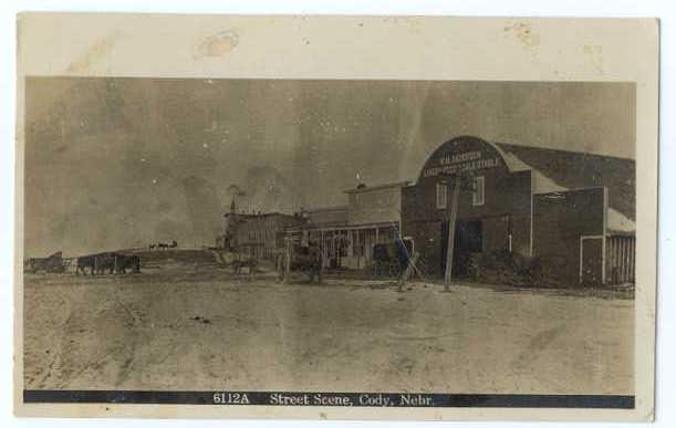 RPPC of Street Scene in Cody Nebraska NE 1910