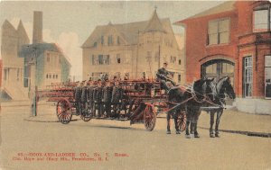 G62/ Providence Rhode Island Postcard c1910 Hook Ladder Fire Department No7