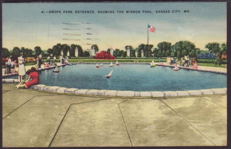 Swope Park,Mirror Pool,Kansas City,MO Postcard