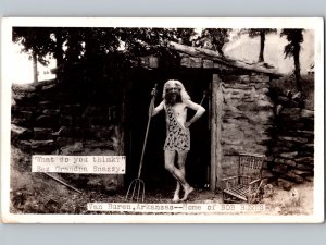 c1935 Home Of Bob Burns Van Buren Arkansas AR Grandpa Snazzy Hillbilly RPPC