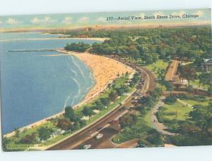 Unused Linen SOUTH SHORE DRIVE BY THE BEACH Chicago Illinois IL G5808