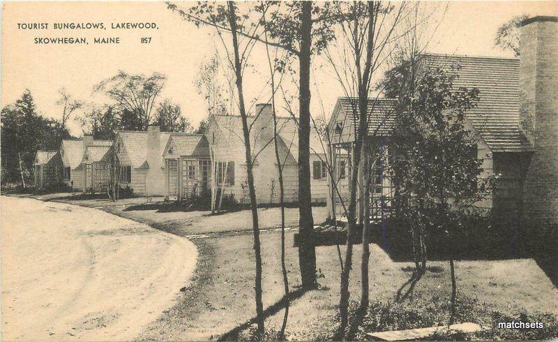 1950s Skowhegan Maine Tourist Bungalow Lakewood American Art postcard 11362