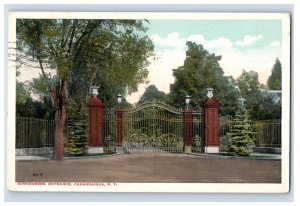 Vintage Sonnenberg Entrance, Canadaigua NY. Postcard F115E
