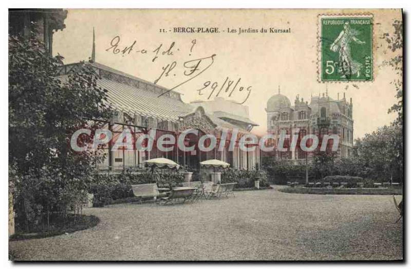 Old Postcard Berck Beach Gardens Kursaal