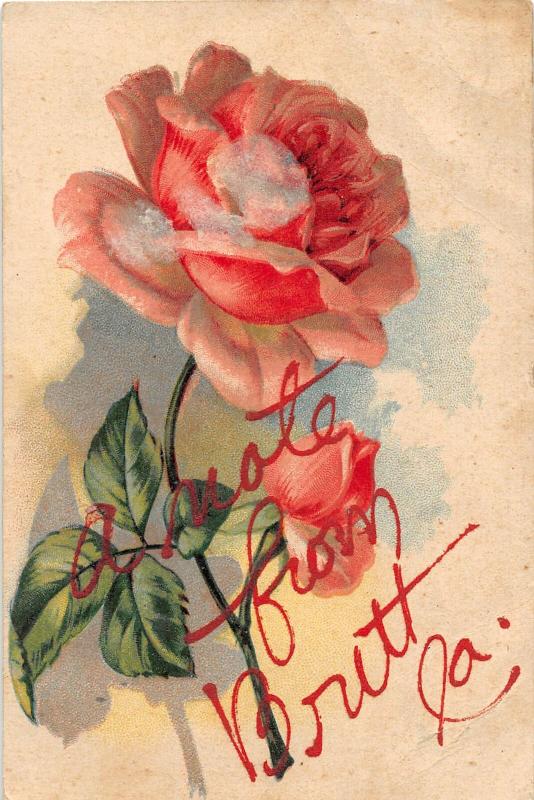 F19/ Britt Iowa Postcard c1910 A Note From Britt Iowa