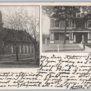 1907 Pella, IA First Reformed Church Christian Multi View Parsonage House A188