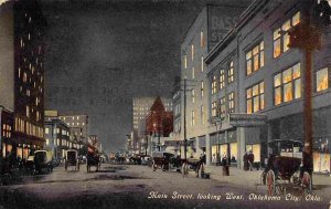 Main Street Looking West at Night Oklahoma City OK 1911 postcard