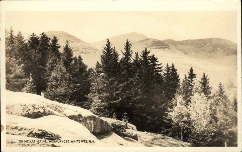 White Mountains New Hampshire NH Mt Katherine Wonalancet RPPC Vintage PC
