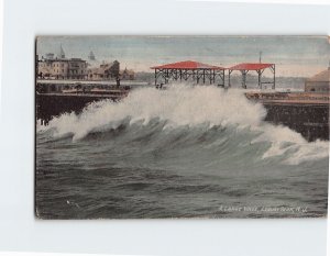 Postcard A Large Wave Heath's Casino Bazar Boardwalk Asbury Park New Jersey USA