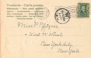 Embossed Easter Postcard 2 Dressed Lady Chicks w/ Bonnets & Umbrellas Ser 111