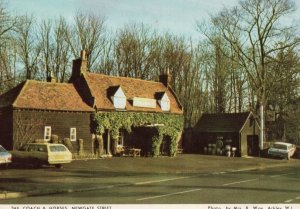 Coach & Horses Pub Newgate Street Hertfordshire Scrap Car Postcard