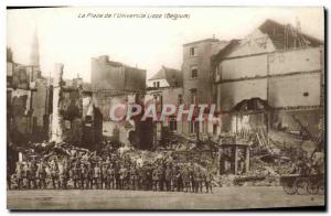 Old Postcard Liege La palce of & # 39universite Army Soldiers