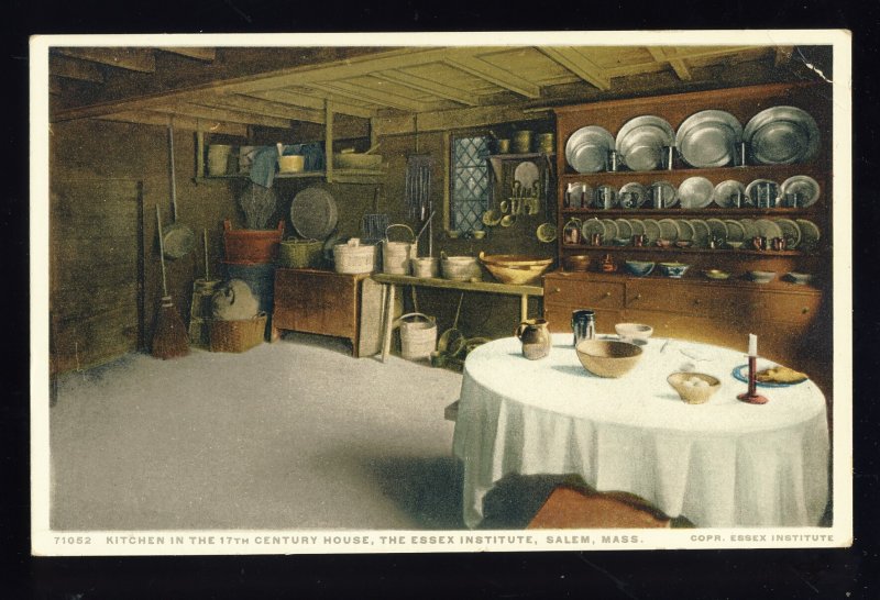 Salem, Massachusetts/MA Postcard, Kitchen In The Essex Institute